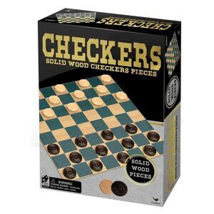 Checkers by Cardinal Solid Wood Piece Bilingual  For Age 6+New Sealed